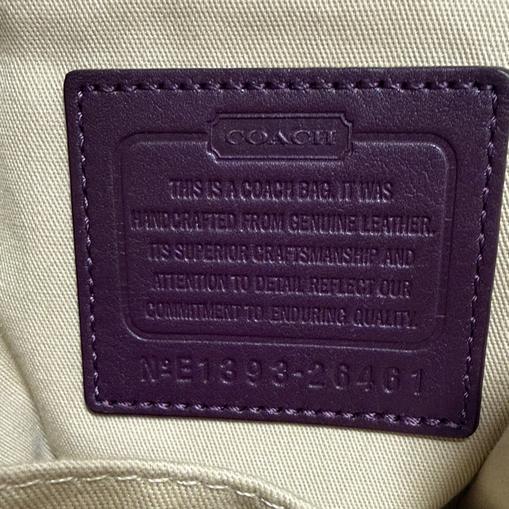 Leather Coach Tote Bag - Dark Plum - Picture 5 of 8
